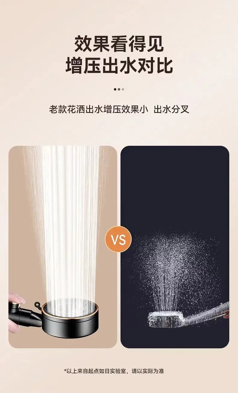 고압 샤워헤드 물 절약 샤워 헤드, 3 가지 모드 조절 가능, 원 키 스톱 워터 스프레이 깍지, 욕실 수도꼭지 액세서리