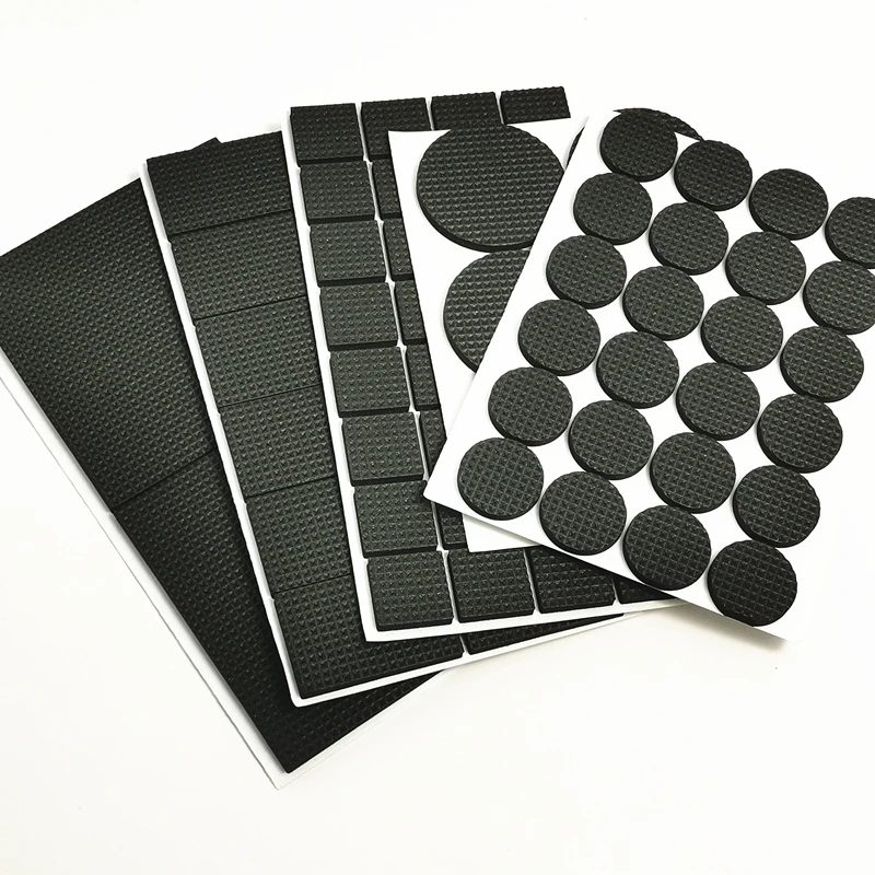 의자 다리용 고무 패드, 미끄럼 방지 매트 범퍼 댐퍼, 미끄럼 방지 라운드 스퀘어 자체 접착 테이블 발 보호 하드웨어, 1-24 개