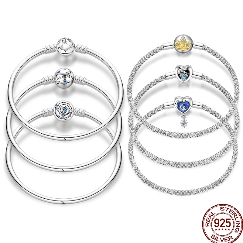 하트 포장 지르코니아 오리지널 팔찌, 인피니티 팔찌, DIY 참 비드, 생일 쥬얼리 선물, 인기 판매, 925 실버, 17-20cm