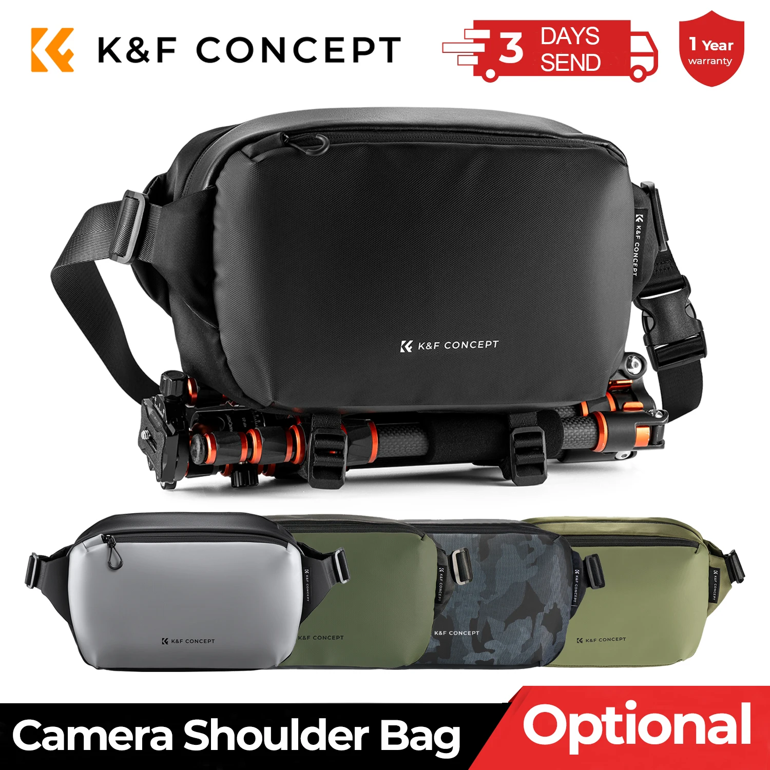 K & F Concept 카메라 숄더백, 디지털 캐논, 니콘, 소니, DJI 드론용, 경량 여행 사진 슬링백, 휴대용 파우치, 10L title=K & F Concept 카메라 숄더백, 디지털 캐논, 니콘, 소니, DJI 드론용, 경량 여행 사진 슬링백, 휴대용 파우치, 10L 
