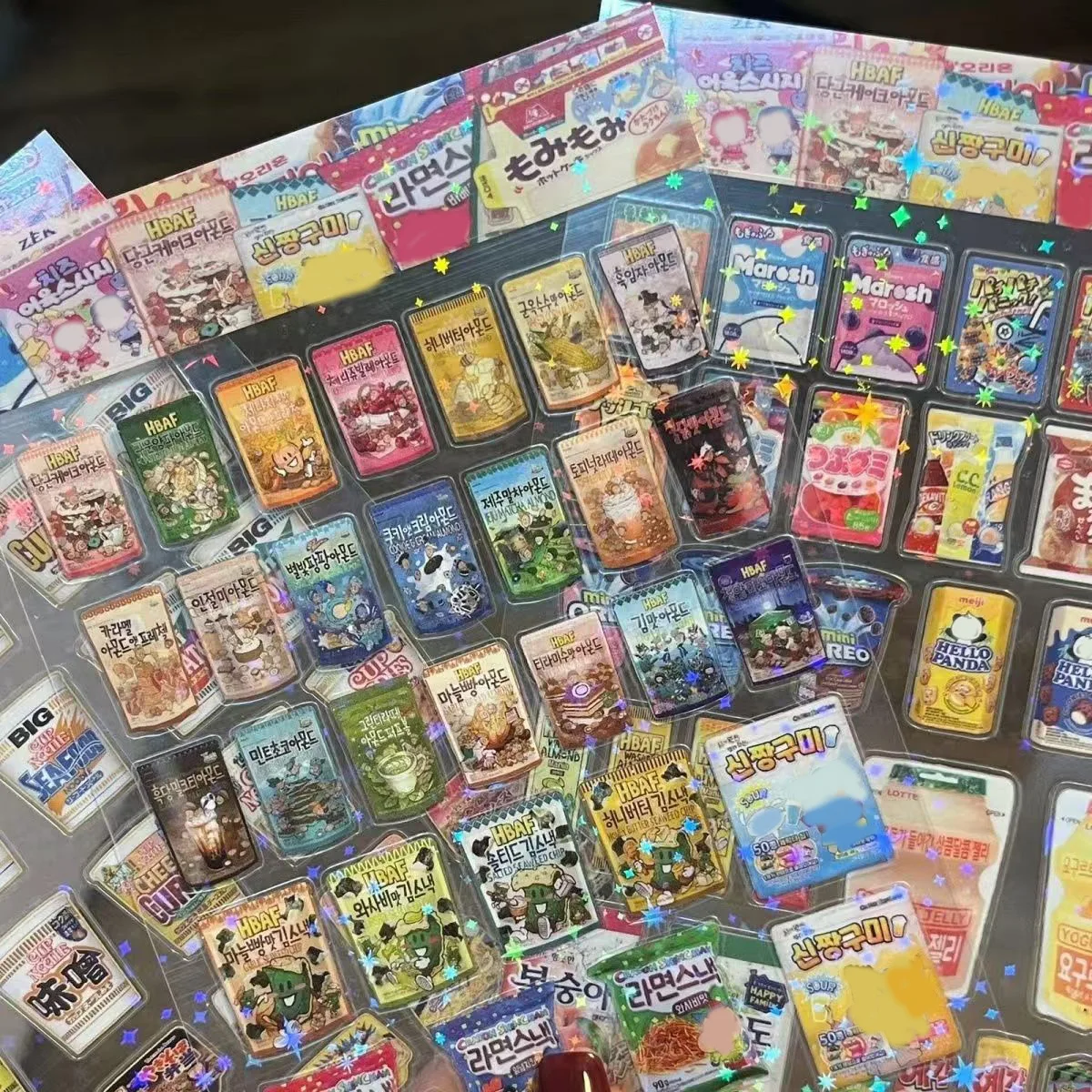 휴대폰용 스낵 식품 포장 스티커, 애완 동물 방수 만화 스크랩북 스티커, 일기장 문구, 카와이, 5 개