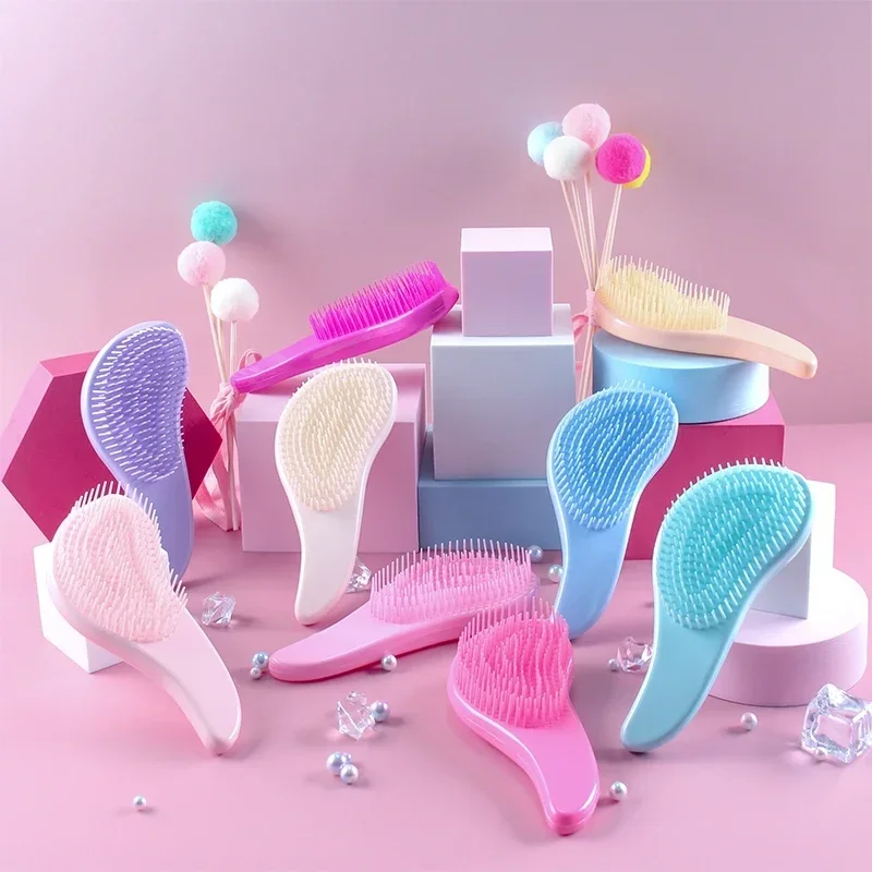 매직 디 탱글링 빗 정전기 방지 마사지 헤어 브러시 엉킴 디 탱글 에어 쿠션 헤어 브러시 빗 살롱 이발사 헤어 스타일링 도구