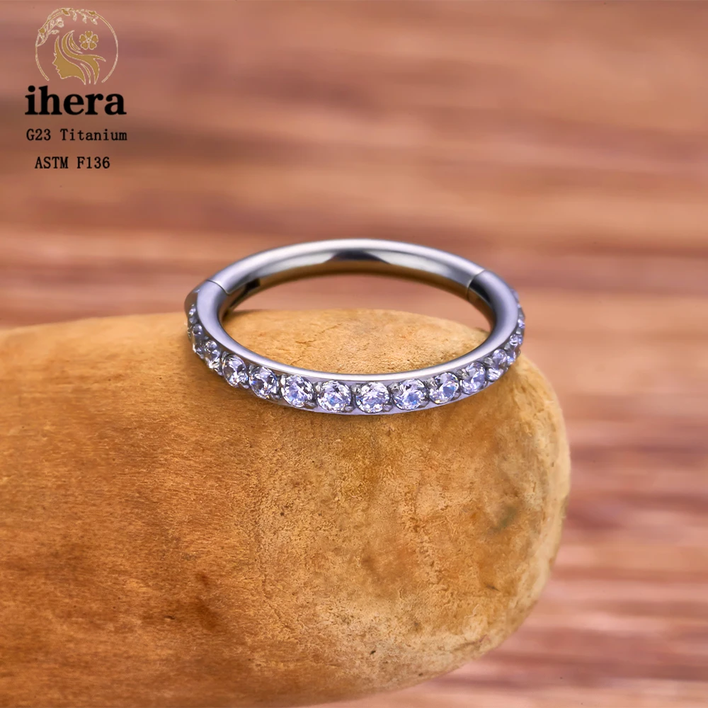 G23 티타늄 코 링 중격 클리커 귀 연골 이주 나선 Daith 귀걸이 고리, 16G 18G CZ 바디 피어싱 쥬얼리, 1 개 10 개