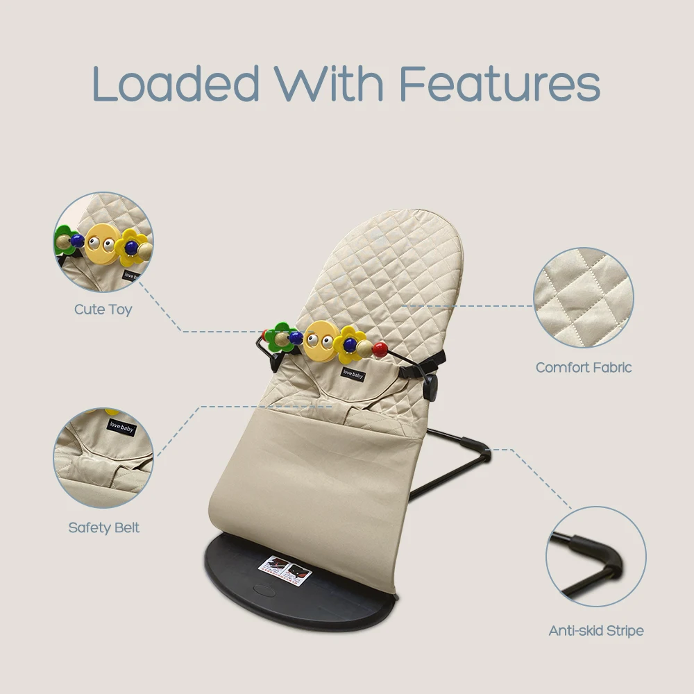 AnGku 아기 흔들 의자 유아용 휴대용 다기능 스윙 의자 장난감이있는 조정 가능한 아기 경비원 좌석