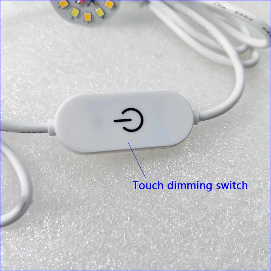 터치 스위치가 있는 USB LED 조명, 책상 책 램프, 조도 조절식 침실 독서 USB 야간 조명, 1.5m 라인 길이, DC 5V, 3 색, 3W, 10W