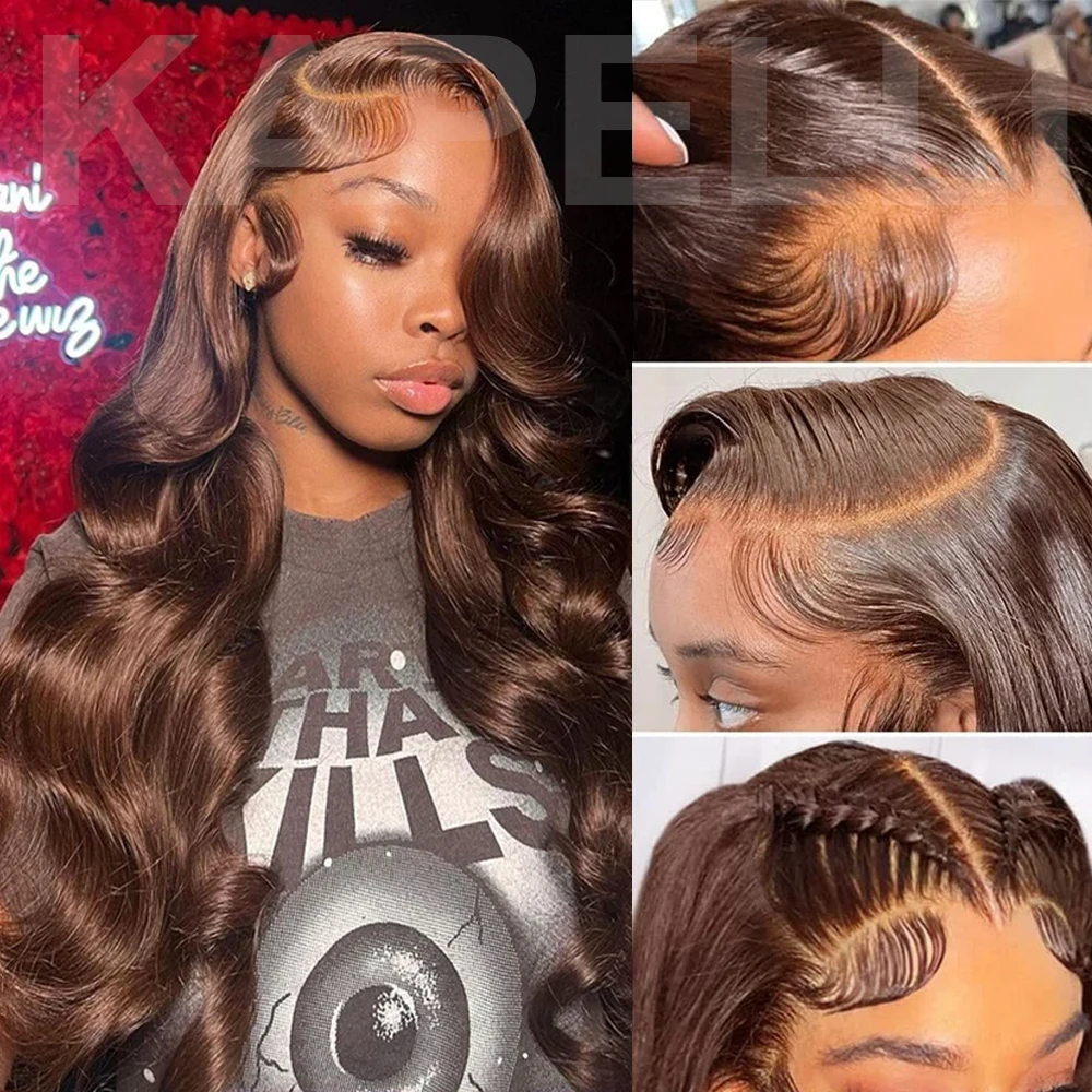 클로저 바디 웨이브 인모 번들, 브라질 번들, 4x4 레이스 클로저 다크 브라운, 금발 컬러 3/4 번들, 헤어 레미, 10A