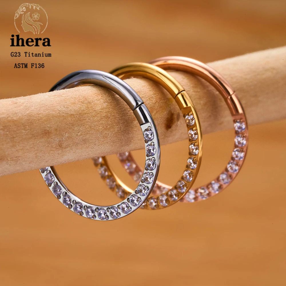 G23 티타늄 코 링 중격 클리커 귀 연골 이주 나선 Daith 귀걸이 고리, 16G 18G CZ 바디 피어싱 쥬얼리, 1 개 10 개