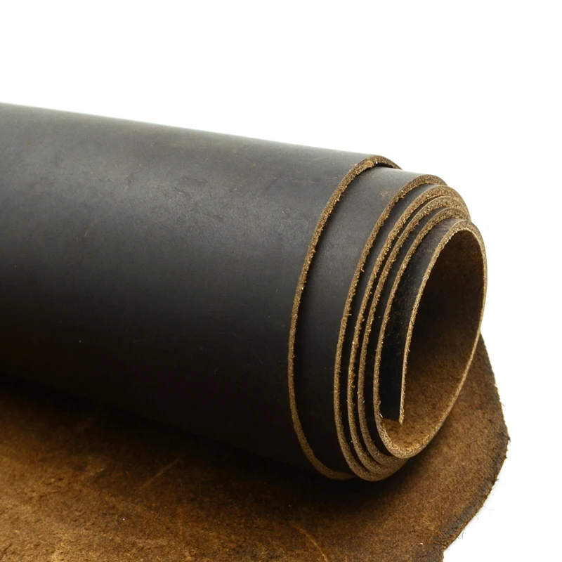 크레이지 호스 가죽 소재 DIY 핸드 레더 공예, 빈티지 오일 무두질 가죽 조각, 풀업 소가죽, 첫 번째 가죽 레이어