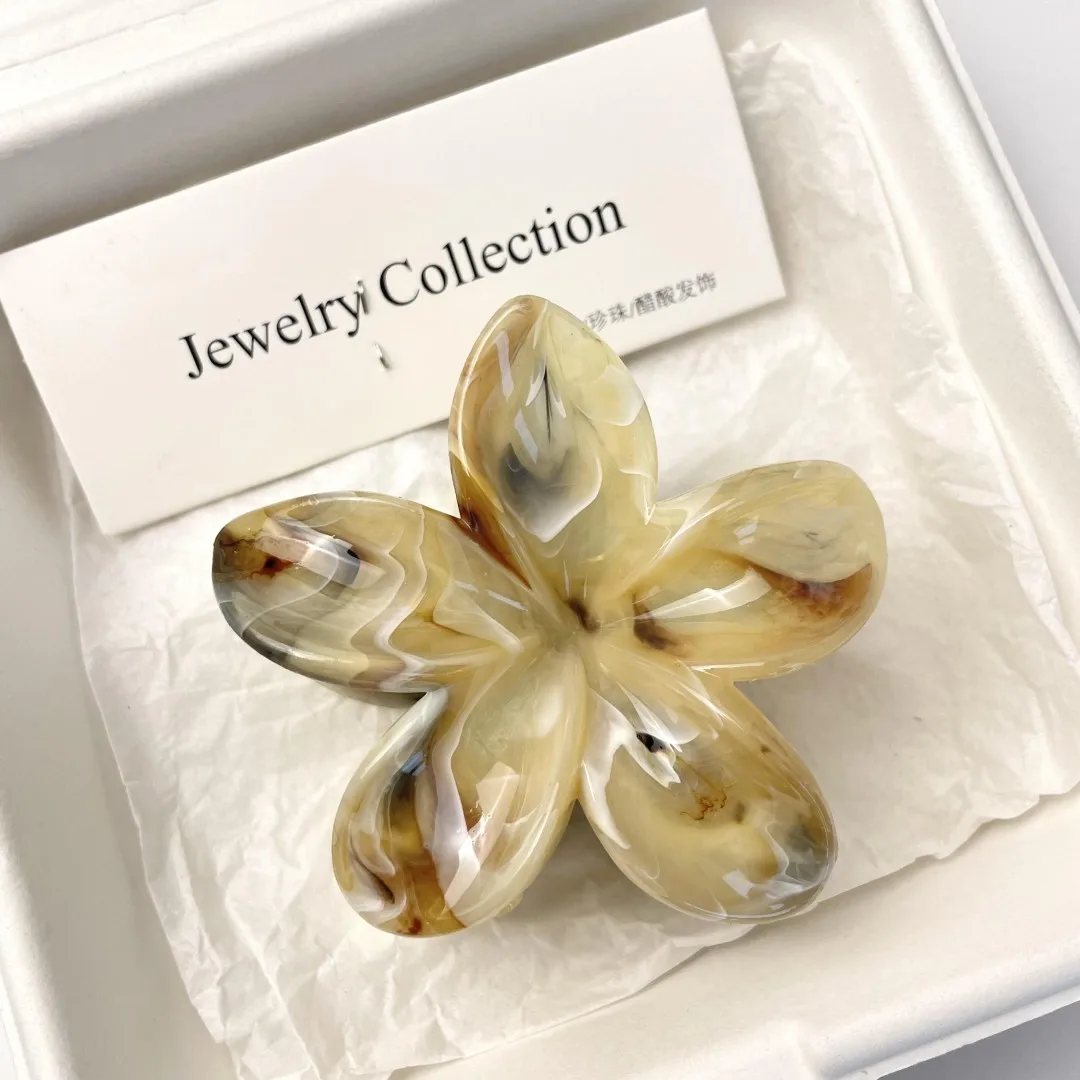 꽃 헤어 크랩 헤어 클립, 캐주얼 꽃 헤어 클로 클립, 상어 머리핀 바레트, 여름 패션