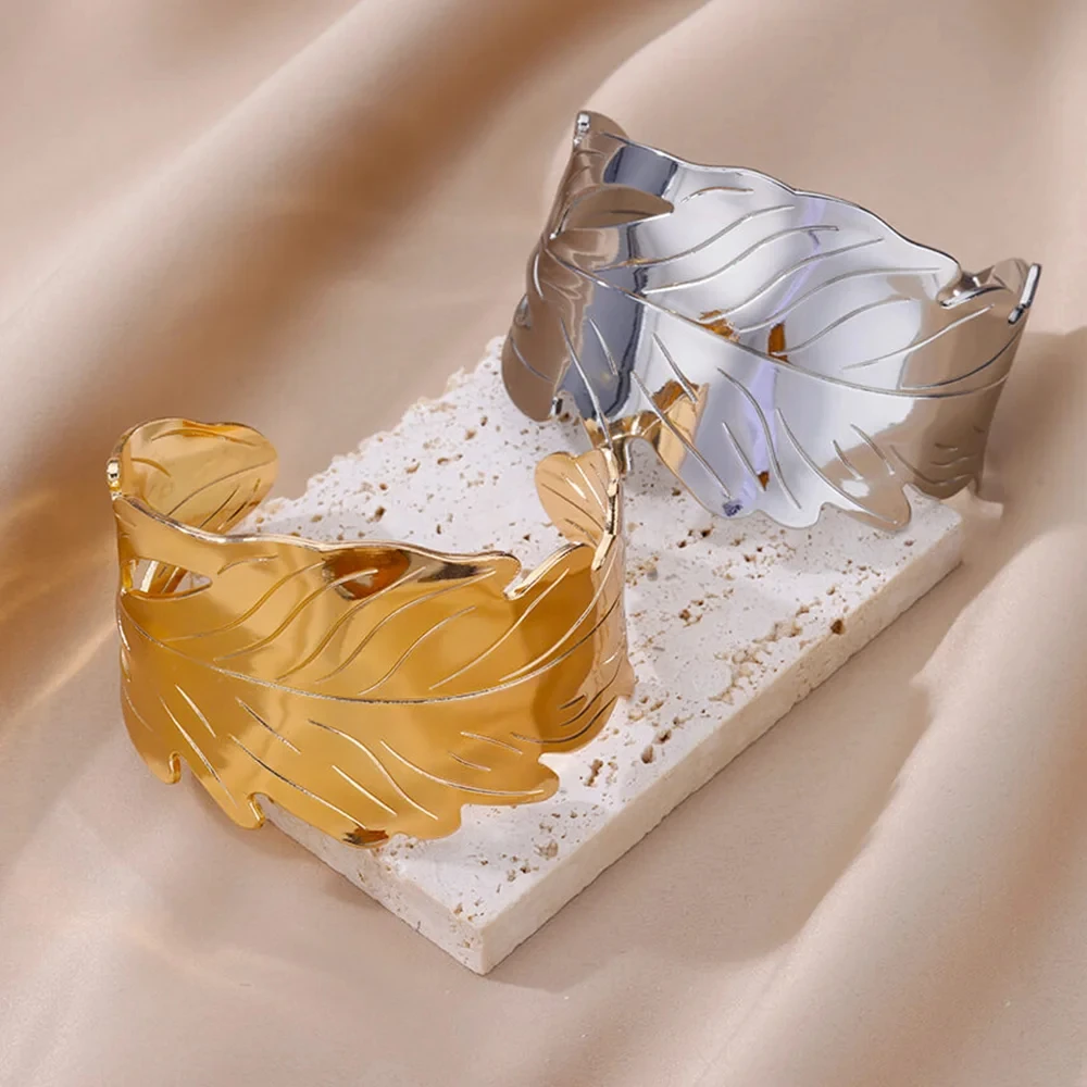 여성용 클래식 주름 질감 오픈 뱅글 팔찌, 절묘한 커프 팔찌, 스테인레스 스틸 손 장식, 펑크 쥬얼리