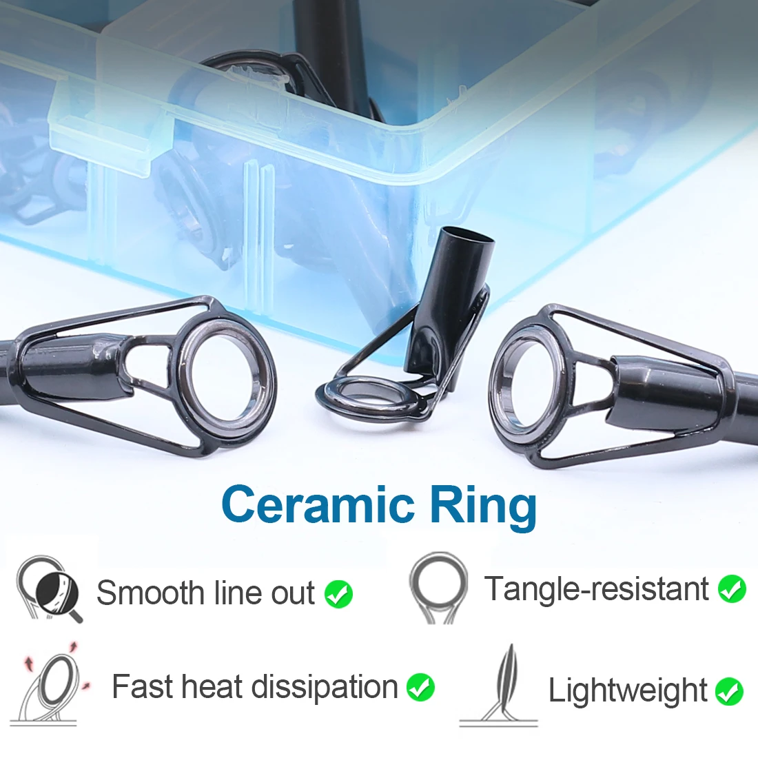 FishTrip 낚싯대 팁 탑 가이드, 스테인레스 스틸 세라믹 링, 낚싯대 건물 수리 교체용, 1.8mm ~ 8.0mm, 5 개