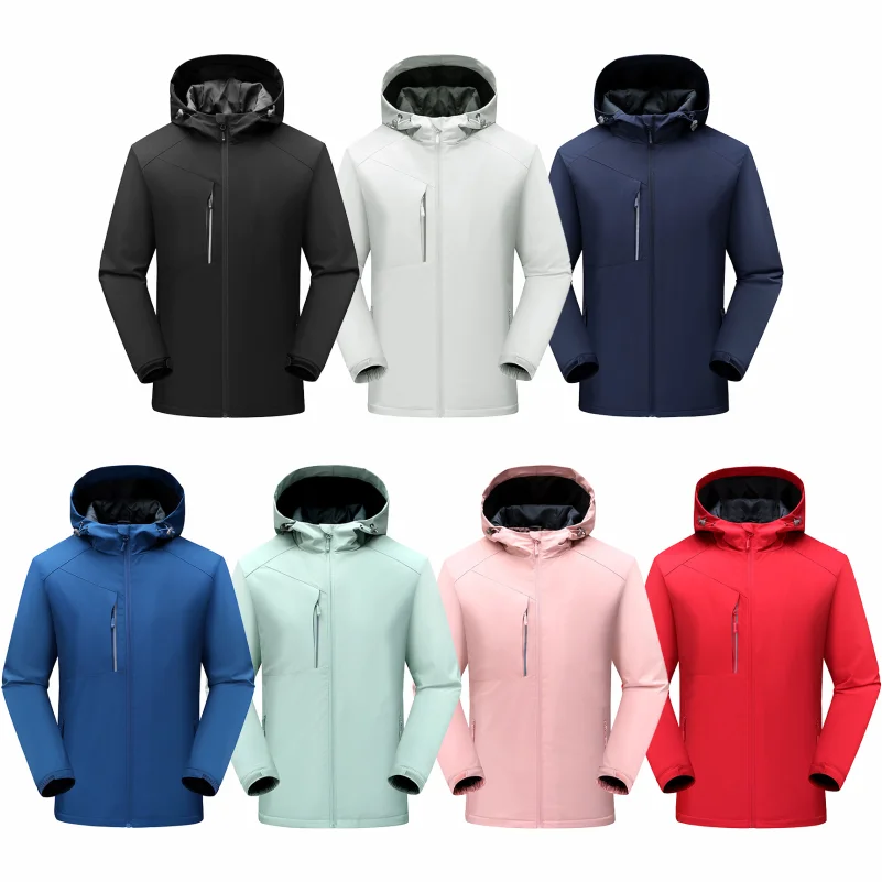 겨울 남성과 여성의 따뜻한 재킷 사용자 정의 로고 두꺼운 플러시 코트 자수 인쇄 회사 브랜드 디자인 야외 방풍 재킷