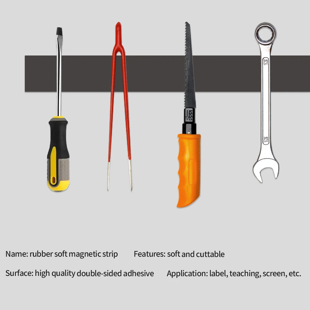 10/15/20/25/30/40/50x1.5mm 자기 접착 자기 테이프 고무 자석 테이프 강력한 유연한 자석 스트립