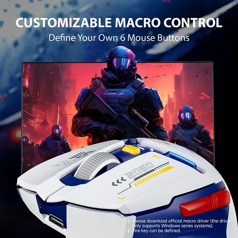 INPHIC IN9 무선 블루투스 게임용 마우스 3모드 인체공학적 매크로 RGB PUBG/LOL/CSGO 데스크탑 노트북 범용 10000DPI
