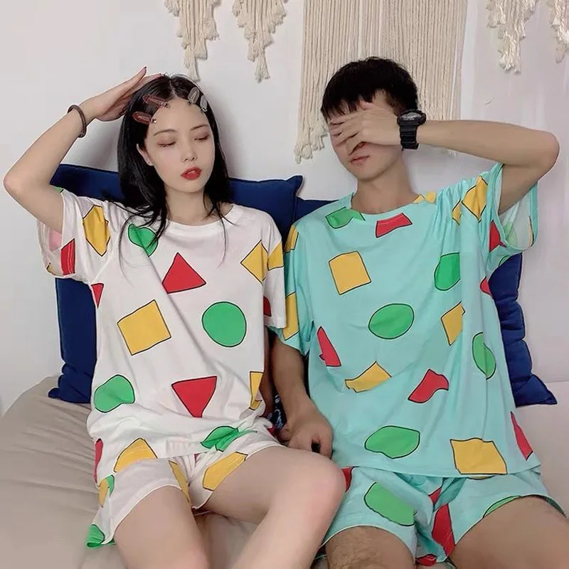 Pijama Sin Chan Man Pajama Sinchan 코튼 여름 짧은 세트 커플 남성과 여성을위한 일본 잠옷 잠옷 2024 title=Pijama Sin Chan Man Pajama Sinchan 코튼 여름 짧은 세트 커플 남성과 여성을위한 일본 잠옷 잠옷 2024 