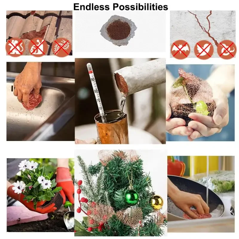 안티 해충 구리 메쉬 안티 달팽이 구리 와이어 그물 신호 차폐 그물 설치류 구리 와이어 그물 와이어 보호 식물 정원 공급