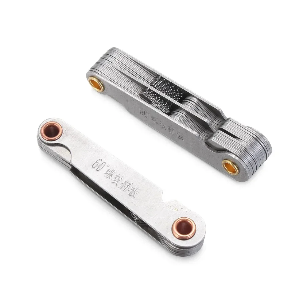 1pc 55/60도 미터법 인치 나사 플러그 게이지 기어 치아 나사 피치 게이지 측정 센터 Metrisch 나사 측정 도구