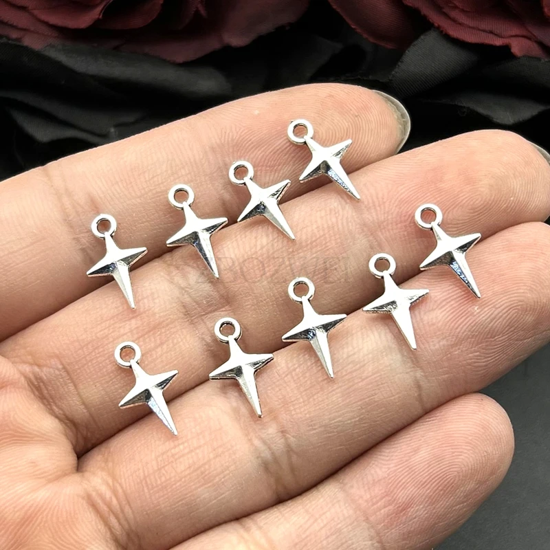 50pcs 14.5x9mm 매력 보석에 대 한 빛나는 별 매력 DIY 쥬얼리 결과 만들기 골동품 실버 컬러 합금 매력 title=50pcs 14.5x9mm 매력 보석에 대 한 빛나는 별 매력 DIY 쥬얼리 결과 만들기 골동품 실버 컬러 합금 매력 