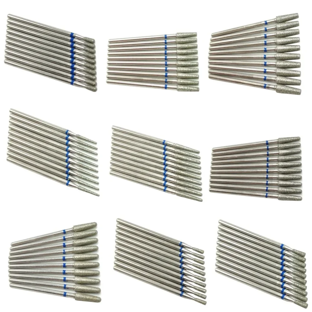 10pcsSet 다이아몬드 네일 드릴 비트 페디큐어 매니큐어 파일 용 Rotery 전기 밀링 커터 큐티클 버 네일 도구 액세서리