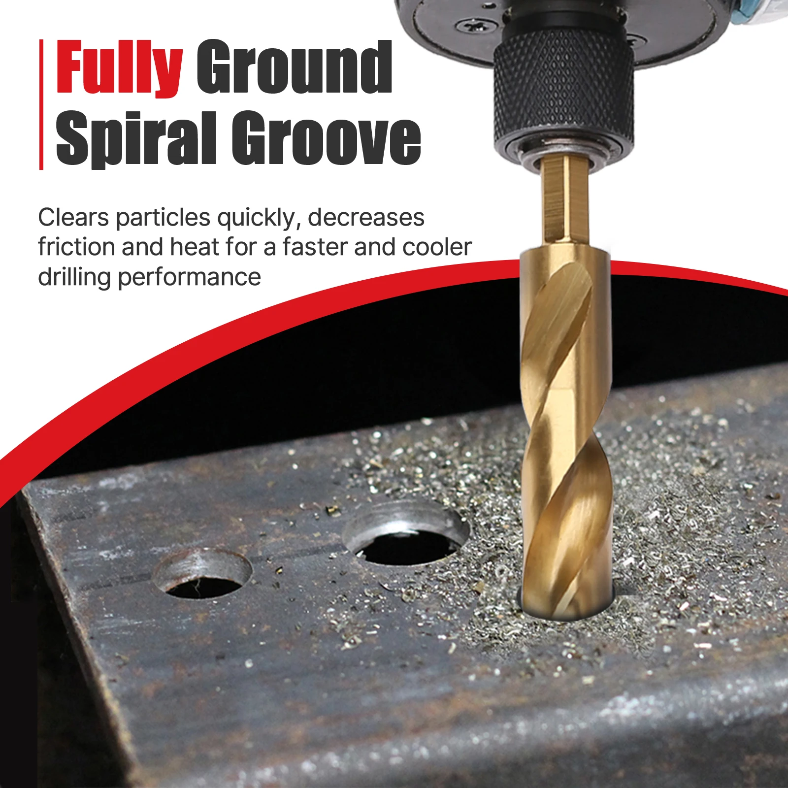 5 개/대 5/6/8/10/12mm HSS M2 미터법 티타늄 코팅 스트레이트 생크 트위스트 드릴 비트 100mm, 목재 금속 용 6.35mm 육각 생크 포함