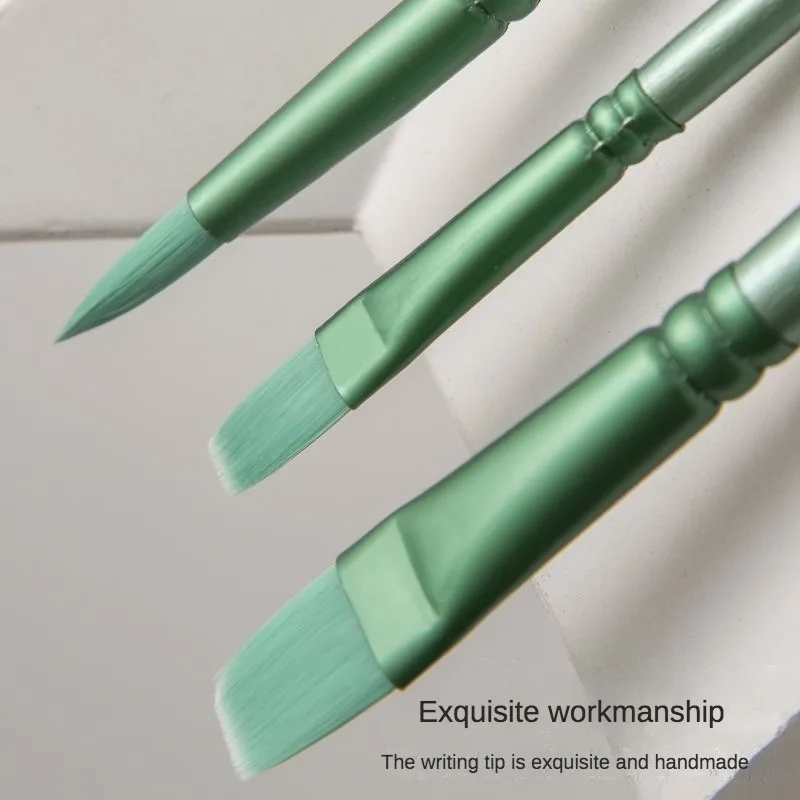 4/6 개 수채화 브러시 지적 라운드 플랫 헤드 부드러운 머리 초보자 미술 학생 손으로 그린 ​​수채화 나일론 그림 재료