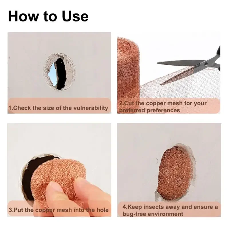 안티 해충 구리 메쉬 안티 달팽이 구리 와이어 그물 신호 차폐 그물 설치류 구리 와이어 그물 와이어 보호 식물 정원 공급