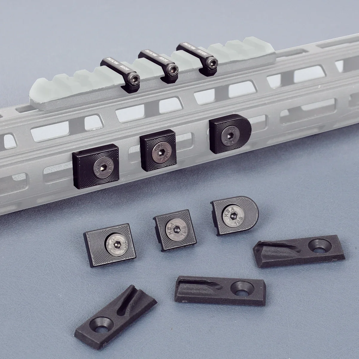 새로운 알루미늄 3PCS M-LOK 스위치 케이블 클립 와이어 가이드 시스템 M300 M600 PEQ 무기 라이트 케이블 관리 Picatinny Rail