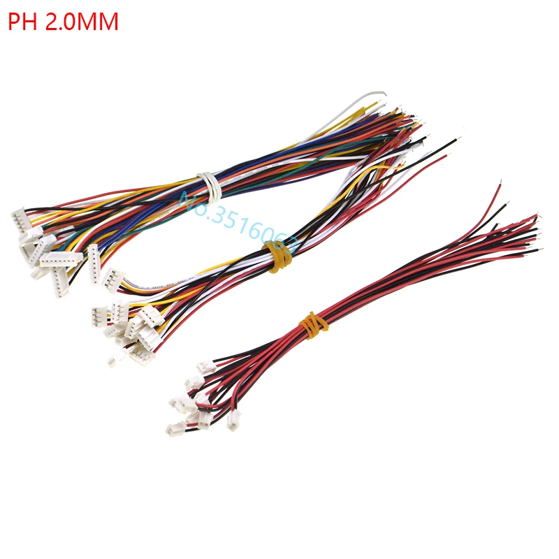 10Pcs 1.0 1.25 1.5 2.0 2.54 Sh/Jst/Zh/Ph/Xh 1.0mm 1.25mm 1.5mm 2.0mm 2.54mm 암 플러그 커넥터 (와이어 2/3/4/5/6/7/8/P 핀 포함)