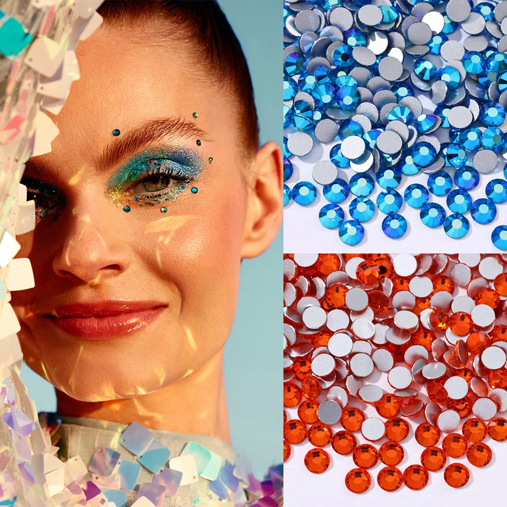 사이즈 ss6 ss10 ss12 ss16 ss20 크리스탈 라인석, 비 핫 픽스 플랫 백 스트 라스 & 패브릭 의류 라인석 손톱 장식용