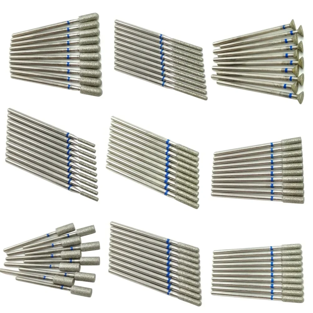 10pcsSet 다이아몬드 네일 드릴 비트 페디큐어 매니큐어 파일 용 Rotery 전기 밀링 커터 큐티클 버 네일 도구 액세서리