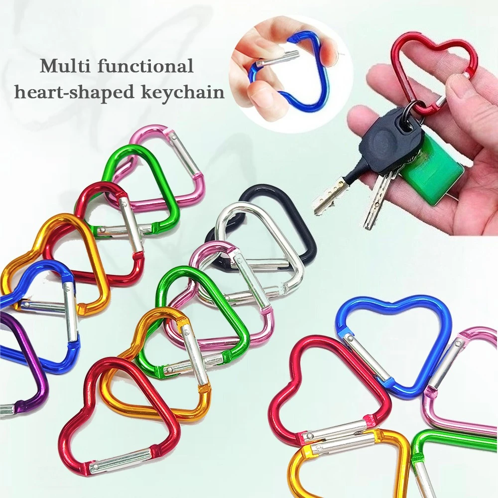 하트 모양의 금속 Carabiner 키 체인 Carabiner 야외 등산 캠핑 키 링 버클 멀티 여행 키트 후크 교수형 열쇠 고리 title=하트 모양의 금속 Carabiner 키 체인 Carabiner 야외 등산 캠핑 키 링 버클 멀티 여행 키트 후크 교수형 열쇠 고리 
