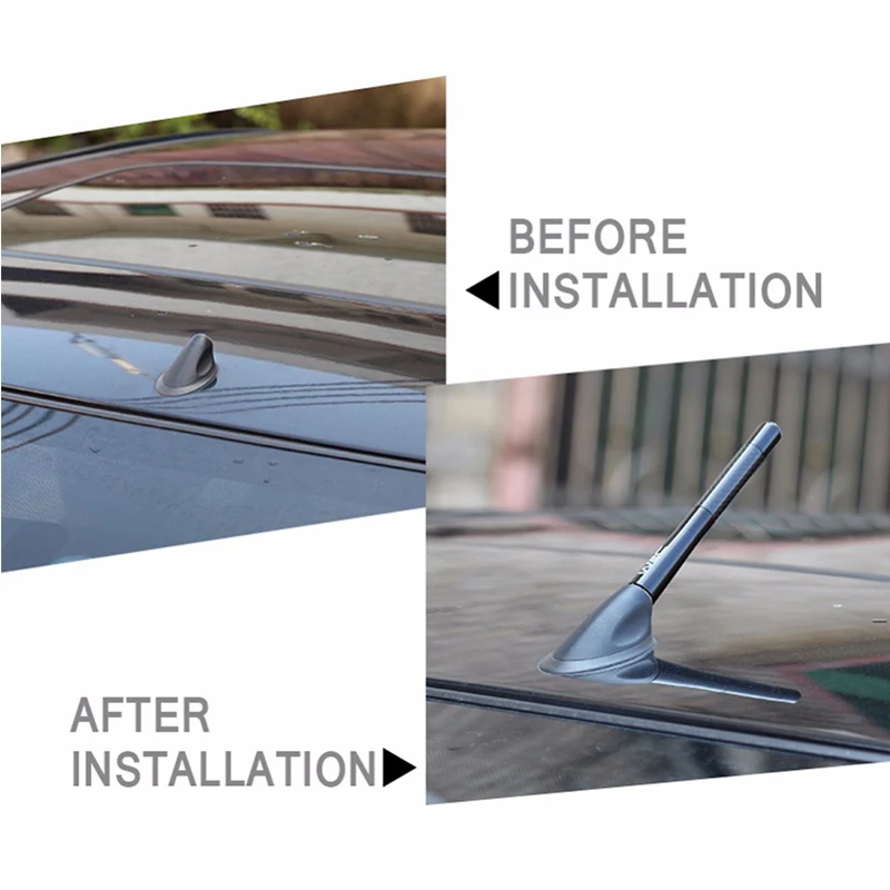 3.5cm/8cm/12cm 범용 자동차 짧은 라디오 안테나 탄소 섬유 검은 자동차 지붕 안테나 라디오 공중 FM/AM 금속 수신 안테나