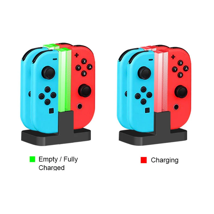 Nintend Switch 4 컨트롤러 충전기 LED 표시기 Nitendo Switch 용 충전 도킹 스테이션 Nintendoswitch NS Joy-con 액세서리