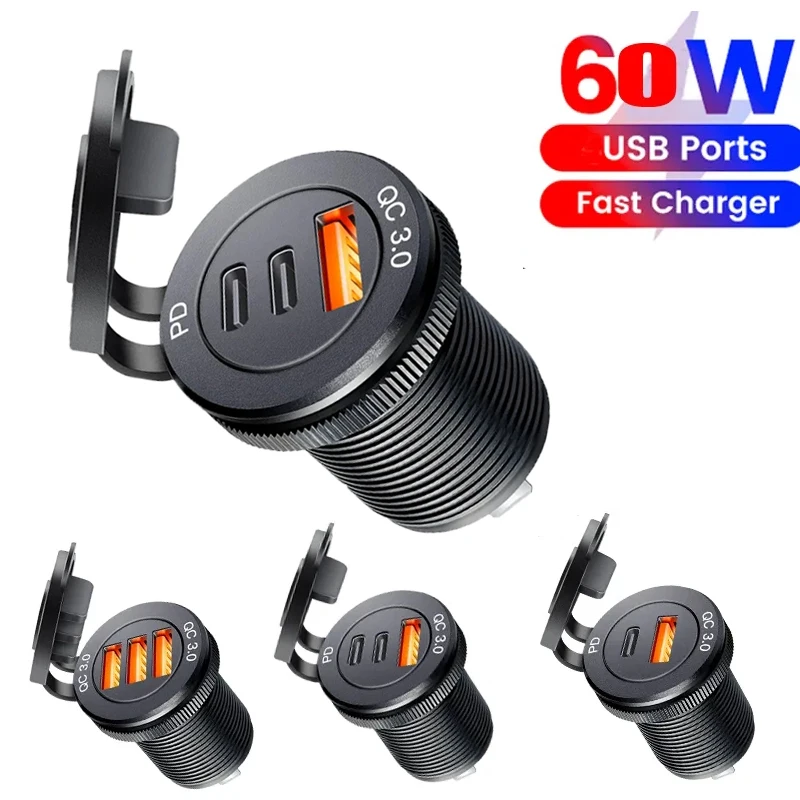 USB C 차량용 충전기 소켓 DC 초고속 충전 QC3.0 및 PD 12V/24V 차량용 해양 ATV 유형 c 포트 소켓 Audi q5 a8 a1 a3 4 title=USB C 차량용 충전기 소켓 DC 초고속 충전 QC3.0 및 PD 12V/24V 차량용 해양 ATV 유형 c 포트 소켓 Audi q5 a8 a1 a3 4