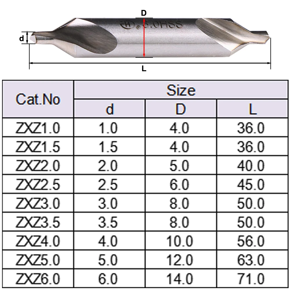 MZG 1/5/10pcs 1set HSS 센터 드릴 비트 결합 센터 드릴 60도 카운터 싱크 각도 금속 드릴 비트 1/1.5/2/2.5/3/4/5