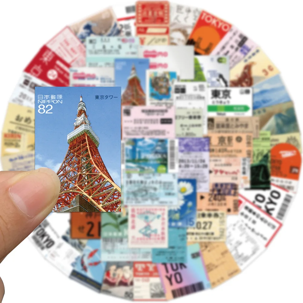 10/30/60PCS 일본 도쿄 스탬프 스티커 컬렉션 낙서 데칼 DIY 노트북 전화 노트북 가방 아이코닉 스티커 클래식 장난감