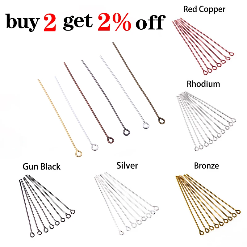 100/200 개/몫 3 스타일 16-60mm 아이 핀 볼 헤드 핀 귀걸이 팔찌 펜던트 쥬얼리 결과 DIY 용품 만들기