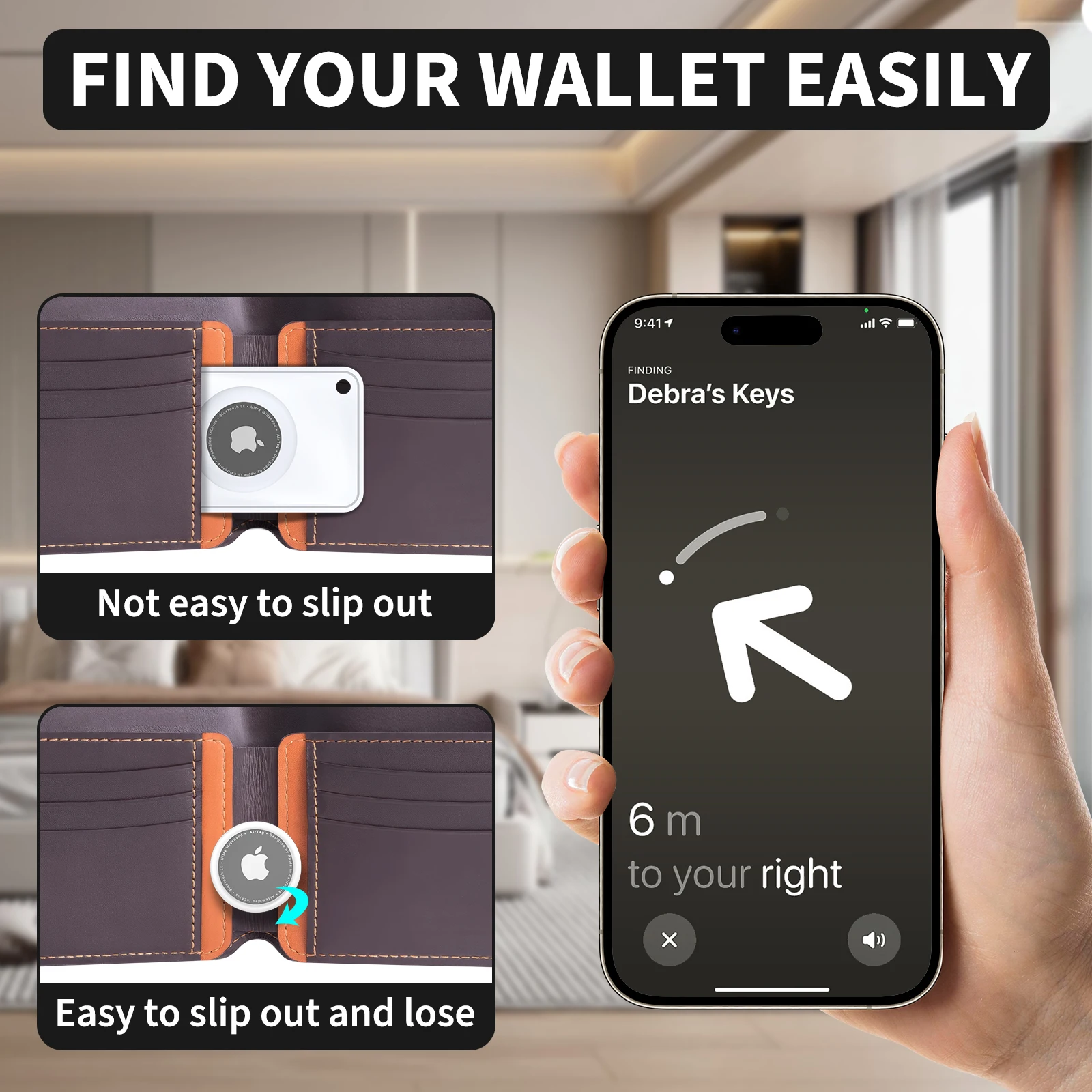Apple Airtag 지갑 케이스 용 에어 태그 홀더 용 얇은 카드 크기 보호 케이스 지갑 GPS 트래커 Airtag 커버 로케이터 홀더