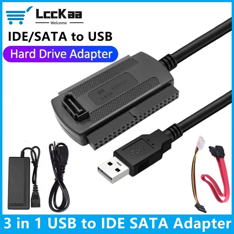 3 in 1 IDE SATA-USB 어댑터 케이블 USB-SATA IDE 변환기(2.5 3.5인치 SSD HDD, AC 어댑터 지원 Windows MAC OS) title=3 in 1 IDE SATA-USB 어댑터 케이블 USB-SATA IDE 변환기(2.5 3.5인치 SSD HDD, AC 어댑터 지원 Windows MAC OS) 