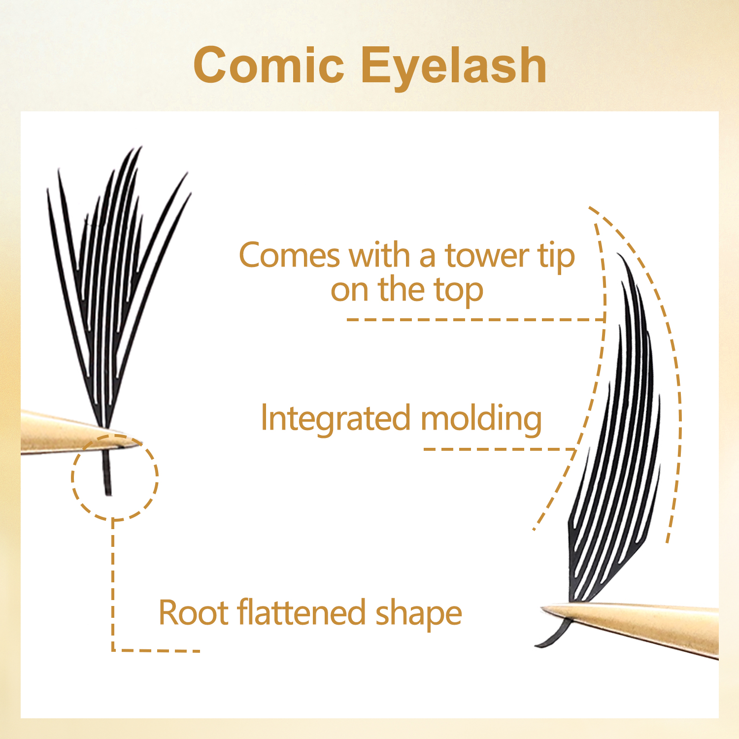lashrujade Comic Spire Lashes Premade 팬 속눈썹 연장 타워 탑 깃털 모양 속눈썹 가짜 밍크 소프트 천연 메이크업 속눈썹