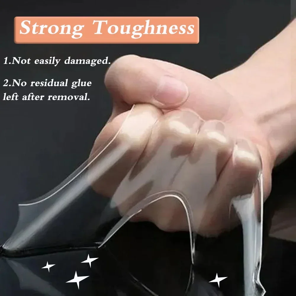 슈퍼 강한 나노 양면 테이프 투명 재사용 가능한 방수 접착 테이프 청소 가능한 홈 주방 욕실 끈적 50mm