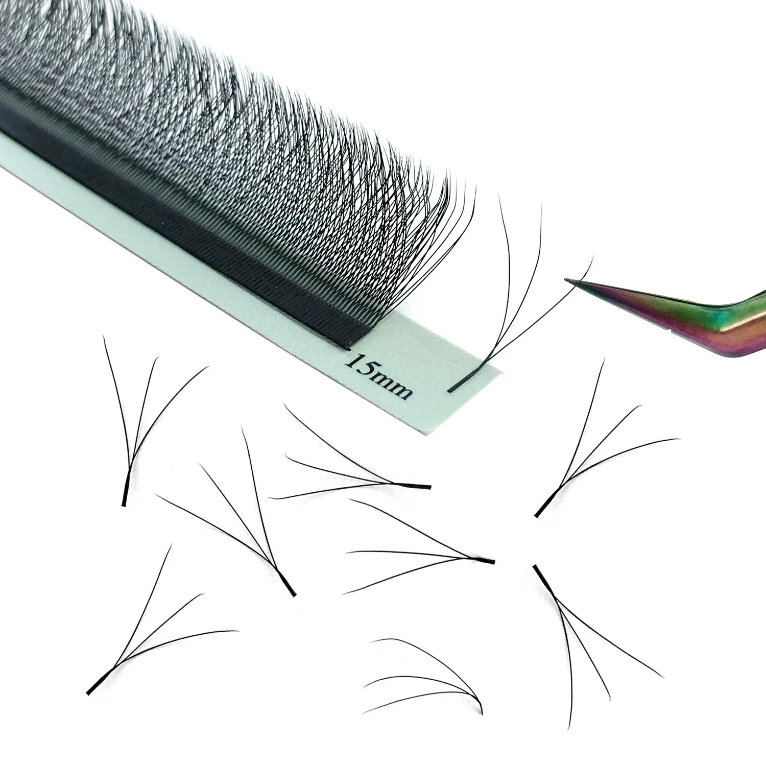 Cilios 3D W 속눈썹 연장 용품 4D W Y 모양 속눈썹 클러스터 미리 제작된 볼륨 팬 천연 밍크 개별 번들 컬 C/D