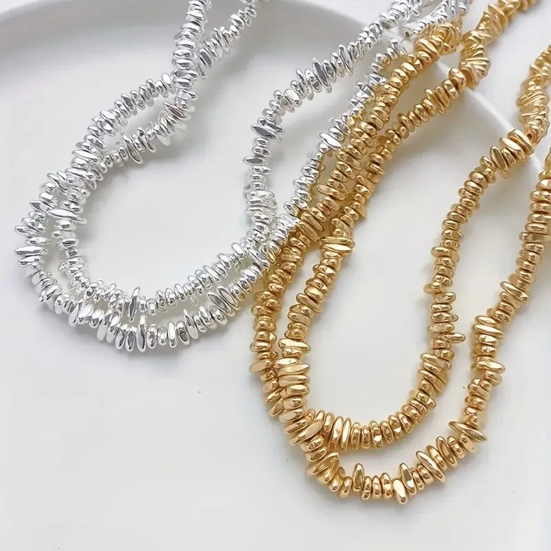 14K 골드 도금 천연 적철광 불규칙한 모양 느슨한 스페이서 비즈 쥬얼리 만들기 DIY 화려한 팔찌 목걸이 귀걸이