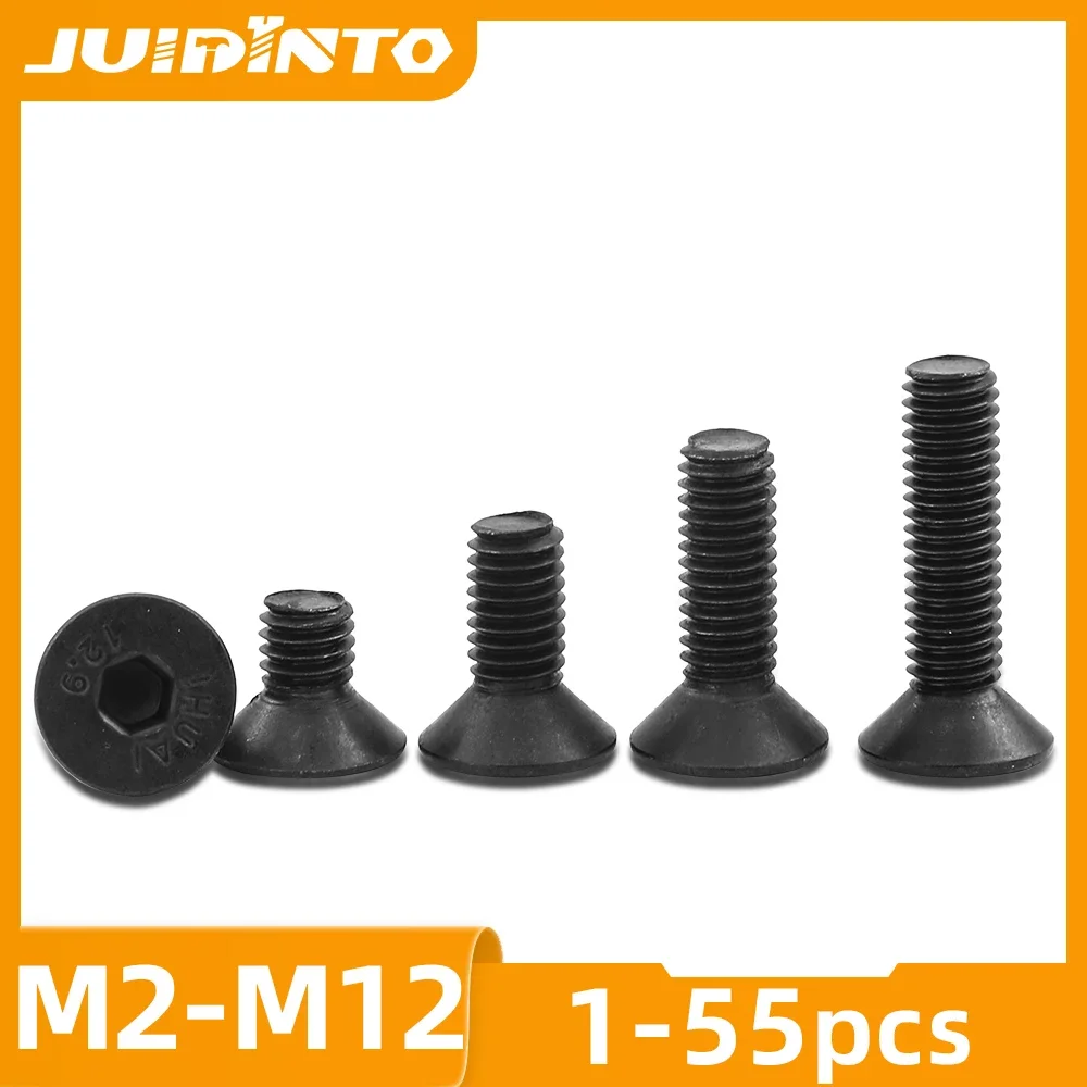 JUIDINTO 2-50pcs 플랫 헤드 알렌 나사 M2 M2.5 M3 M4 M5 M6 M8 12.9 가구용 탄소강 육각 소켓 플랫 헤드 나사 볼트 title=JUIDINTO 2-50pcs 플랫 헤드 알렌 나사 M2 M2.5 M3 M4 M5 M6 M8 12.9 가구용 탄소강 육각 소켓 플랫 헤드 나사 볼트