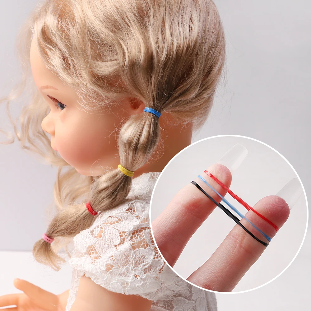 500pcs 소녀 다채로운 일회용 고무 밴드 헤어 넥타이 머리띠 어린이 포니 테일 홀더 밴드 어린이 헤어 액세서리 Scrunchie