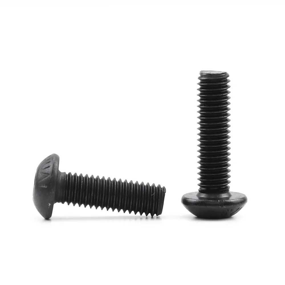 JUIDINTO 1-50pcs 알렌 원형 나사 볼트 12.9 등급 M2 M2.5 M3 M4 M5 M6 M8 M10 MTB 용 육각 육각형 소켓 버튼 헤드 나사