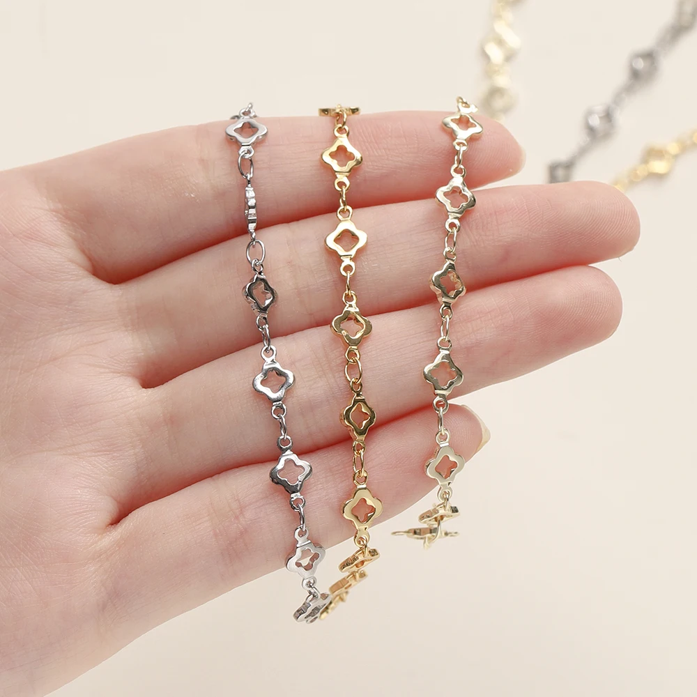 1 미터/팩 5.5MM 14/18K 골드 도금 황동 마름모 체인 쥬얼리 만들기 목걸이 팔찌 체인 쥬얼리 만들기 용품