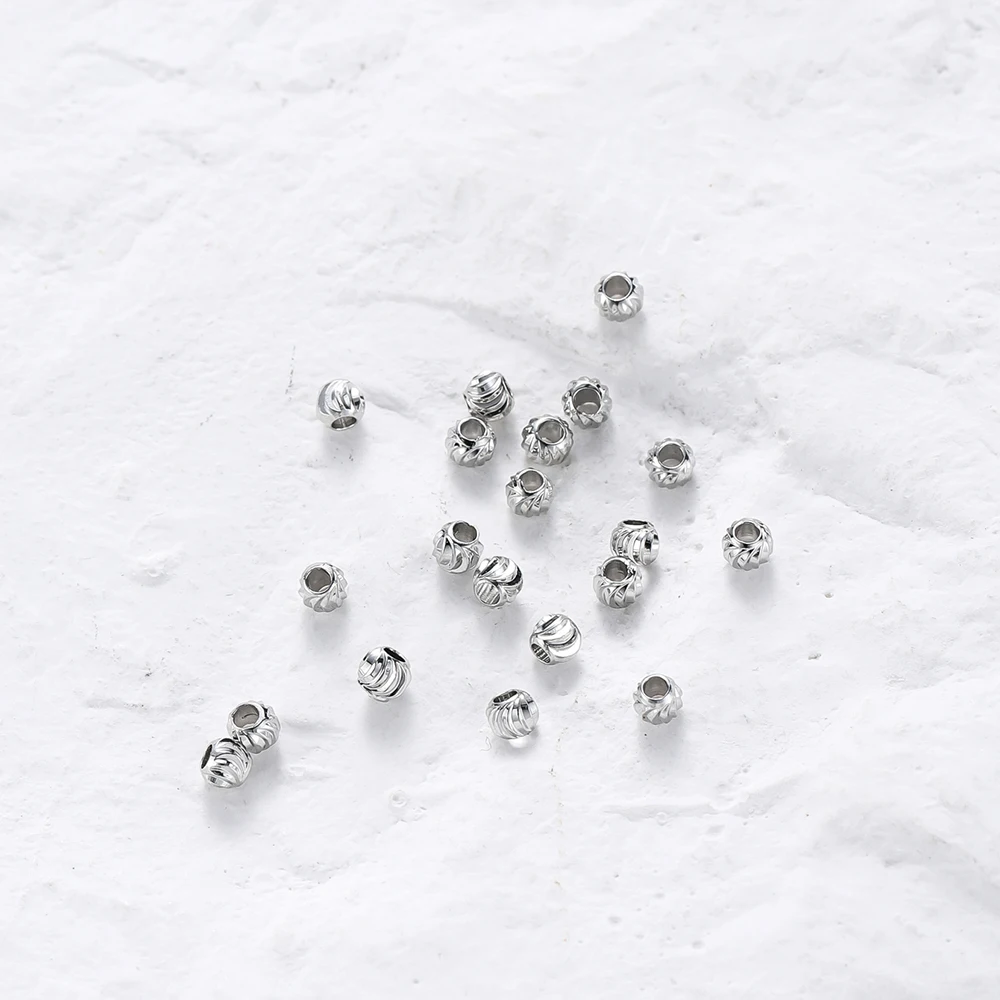 DIY 쥬얼리 액세서리 14K/18K 골드 도금 스트라이프 컷 플라워 비즈 2.5/3/4/5/6mm 스페이서 비즈 대량 핸드 비딩 소재