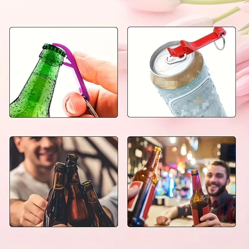 다채로운 병따개 열쇠 고리 체인 휴대용 금속 미니 맥주 캔따개 키 체인 금속 맥주 주방 바 도구 액세서리