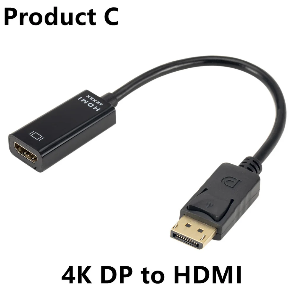 DP-HDMI 호환 어댑터 컨버터, 디스플레이 포트-HDMI 케이블, DP 수-HDMI 암 HD TV 비디오 오디오 어댑터, PC TV용, 4K